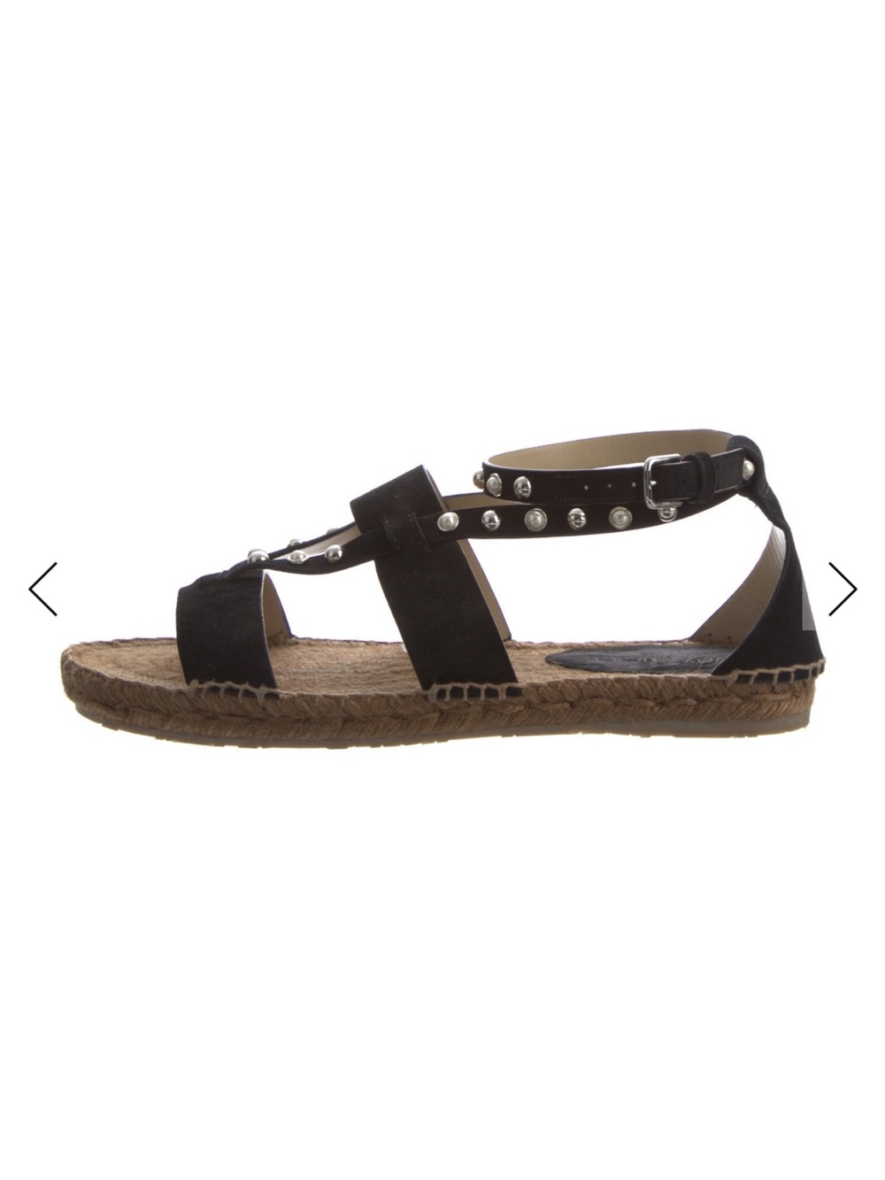 Jimmy Choo Black Studded Espadrille-Style Sandal